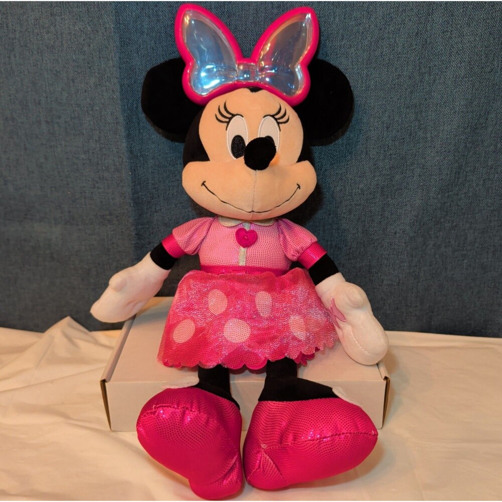 Disney Jr Colorfinity Minnie Mouse Interactive Plush 15" Light Up Talking Toy